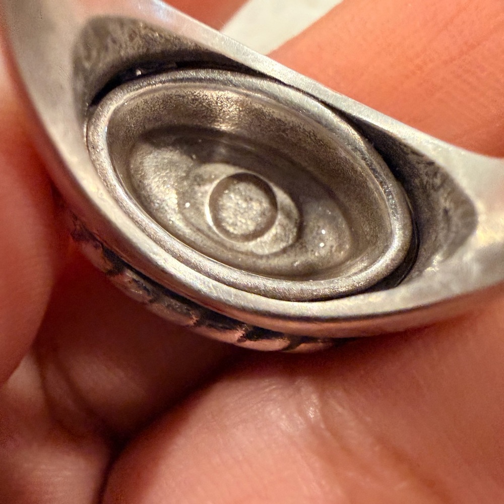 Brighton Silver Ring with Braided Edge and Crystal Pave - Picture 4 of 12